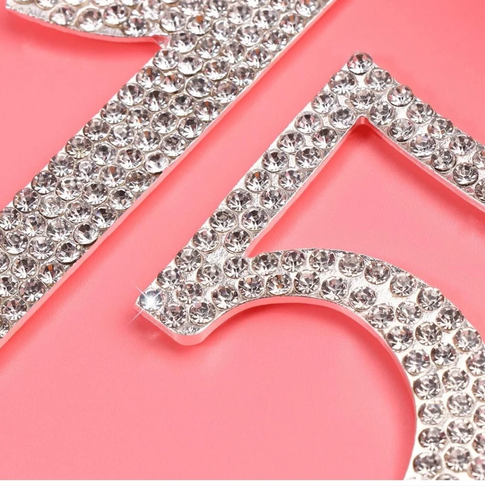 Cake topper alloy with rhinestones 